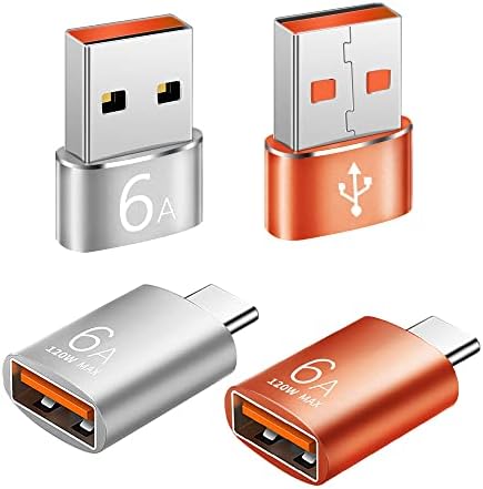 [4 חבילה] מתאם USB, 【2*USB-C ל- USB-A】 & 【2*USB-A ל- USB-C】 מתאם נשי מתאם Superspeed העברת נתונים